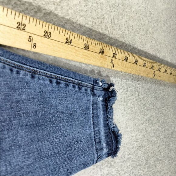 Spanx Pull on Jeggings Wmns S Blue Medium Wash Mid Rise Ankle Raw Hem Slimming - Picture 4 of 12
